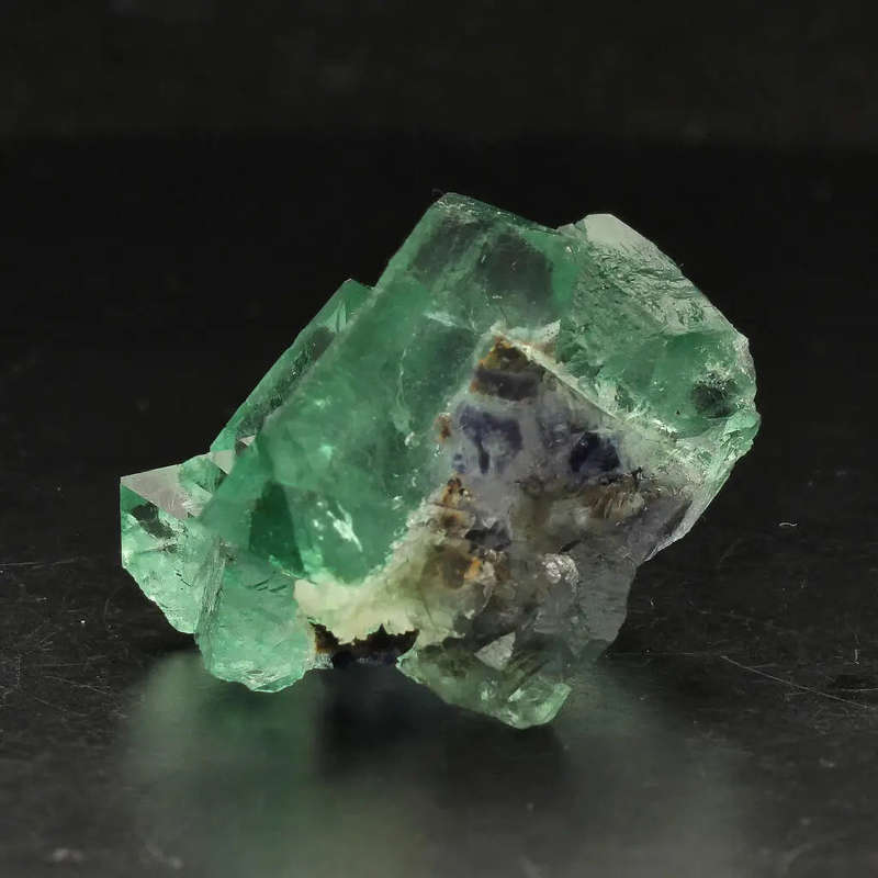 Rare Small Octahedral Fluorite Cluster with Green and Purple