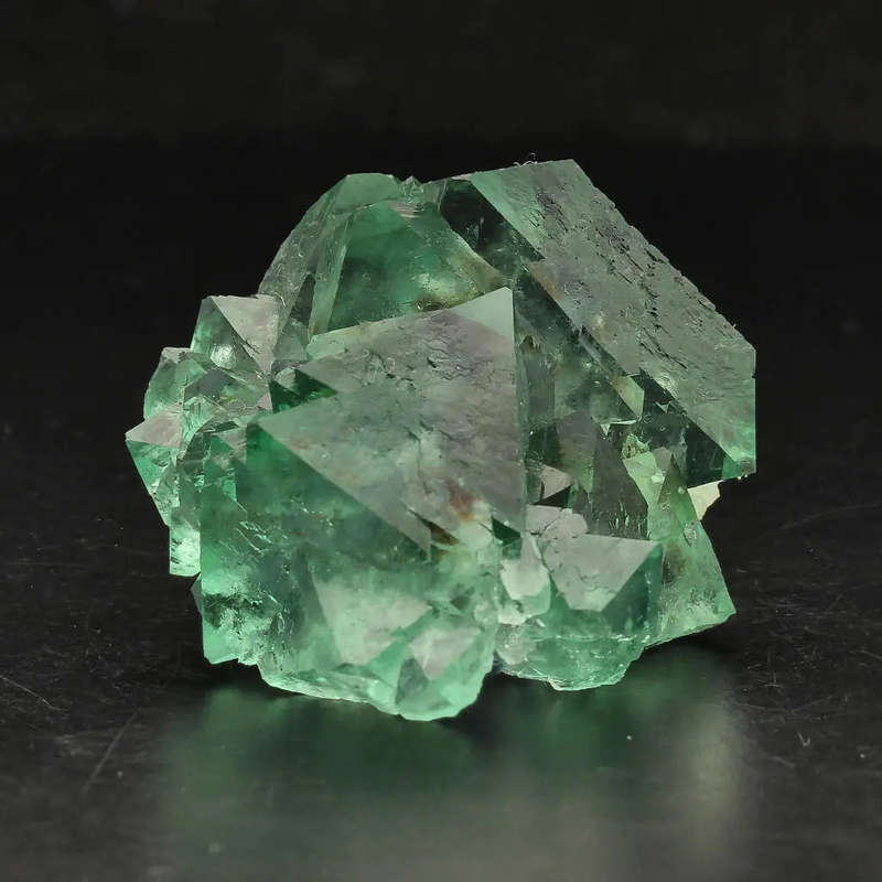 Rare Small Octahedral Fluorite Cluster with Green and Purple
