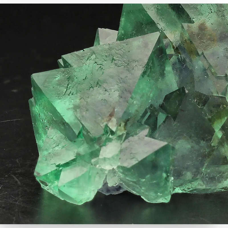 Rare Small Octahedral Fluorite Cluster with Green and Purple
