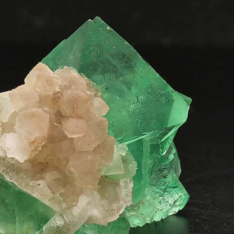 Small Octahedral Fluorite Cluster with Quartz from Riemvasmaak
