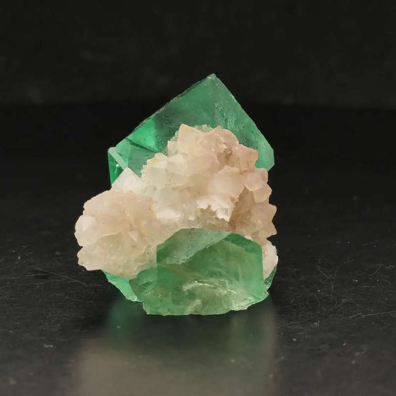 Small Octahedral Fluorite Cluster with Quartz from Riemvasmaak