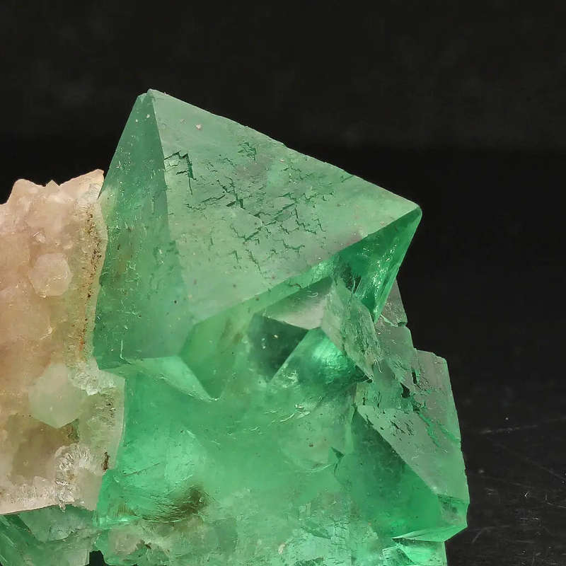 Small Octahedral Fluorite Cluster with Quartz from Riemvasmaak