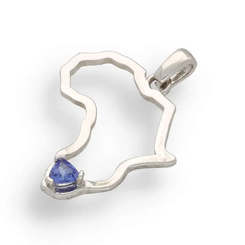 African Continent Tanzanite Pendant - Sterling Silver Heritage Necklace