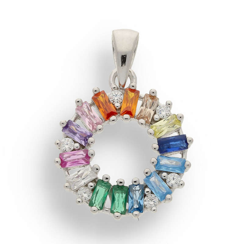 Vibrant Sterling Silver & Cubic Zirconia Halo Necklace