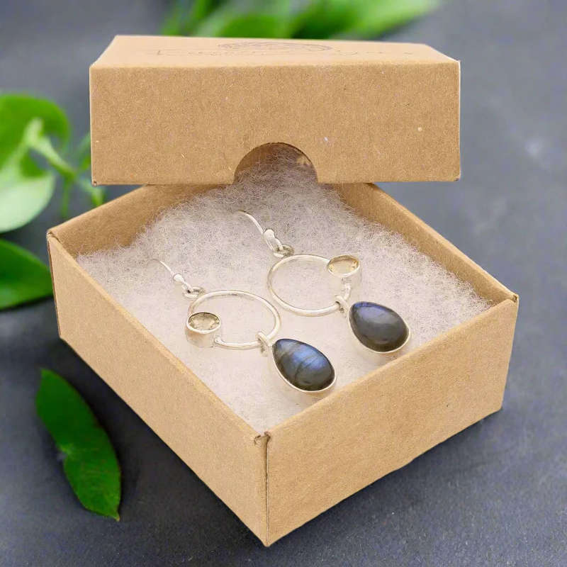 Radiant Harmony: Labradorite and Citrine Earrings