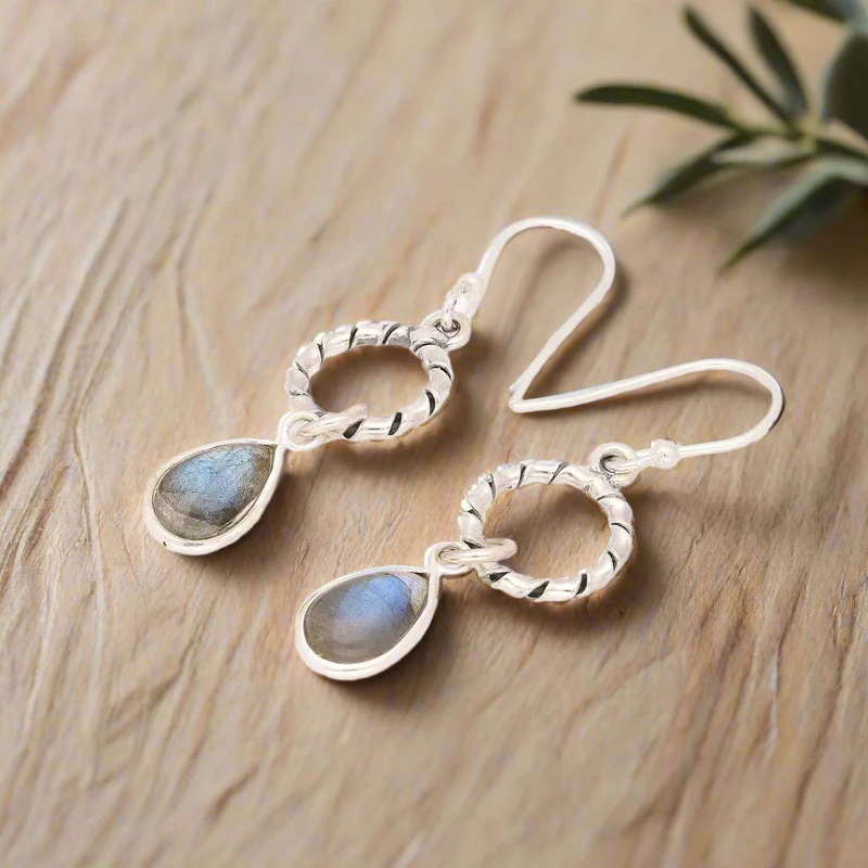 Wire & Whim: Labradorite Sterling Silver Earrings