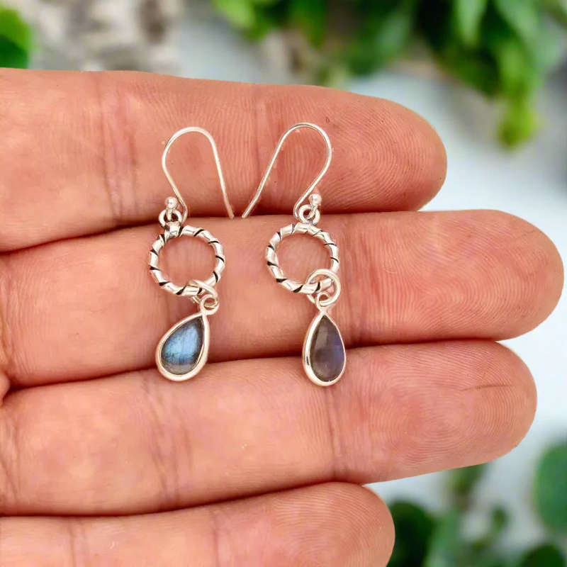 Wire & Whim: Labradorite Sterling Silver Earrings