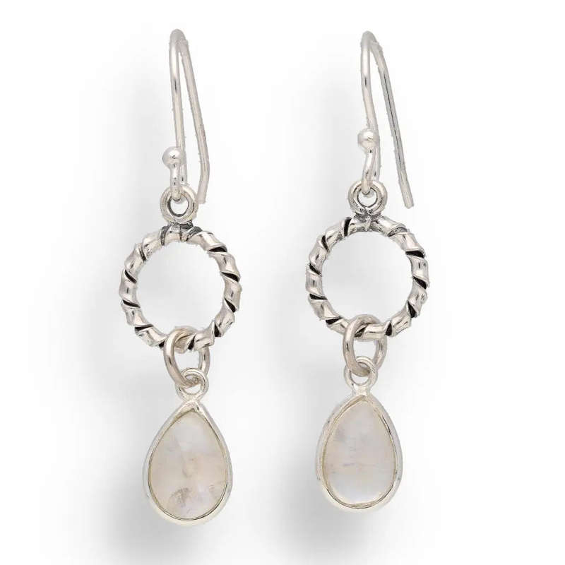 Wire & Whim: Moonstone Sterling Silver Earrings