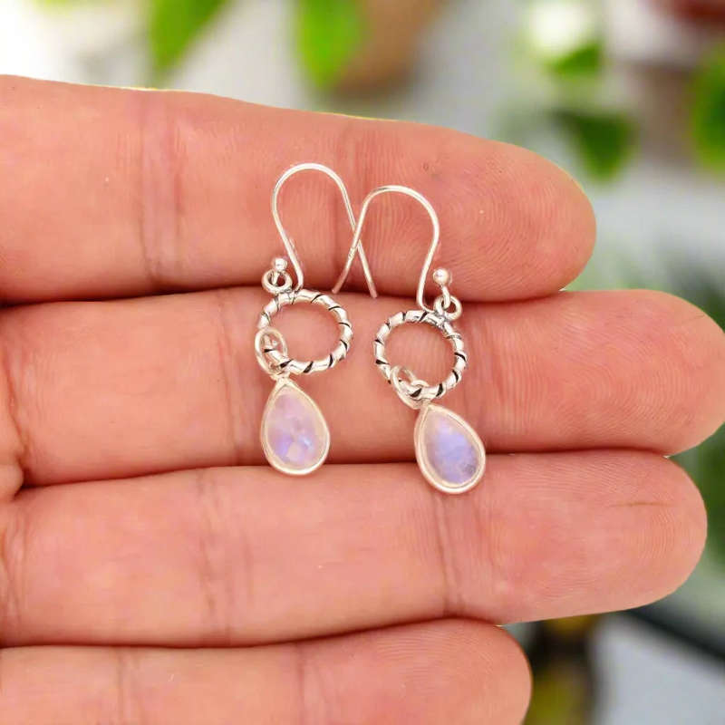 Wire & Whim: Moonstone Sterling Silver Earrings