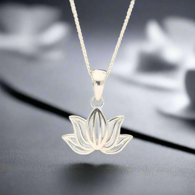 Pure Lotus Blossom Silver Necklace