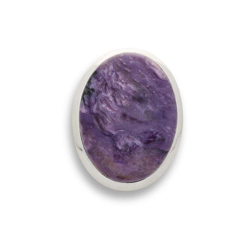 Charoite Charm: Elegant Sterling Silver Rings