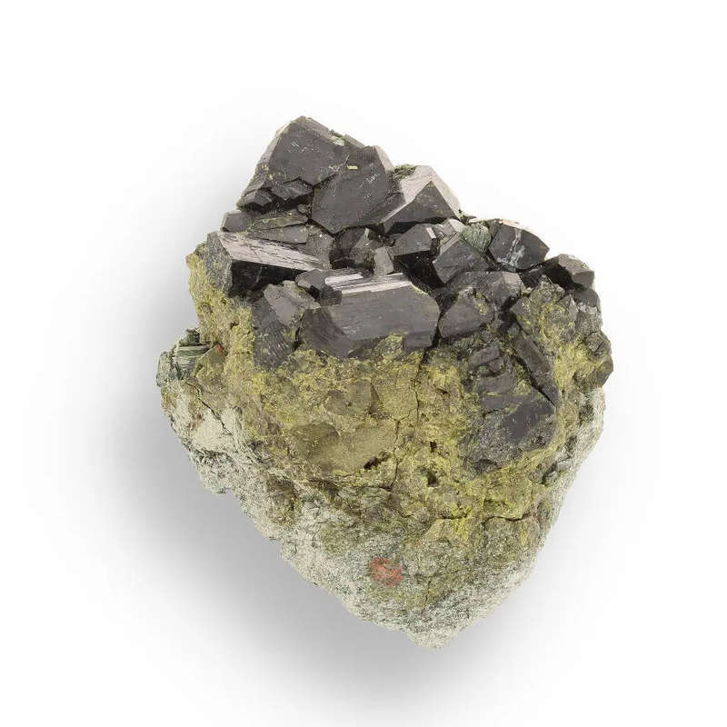 Epidote Cluster on Matrix: Peru's Power Stone