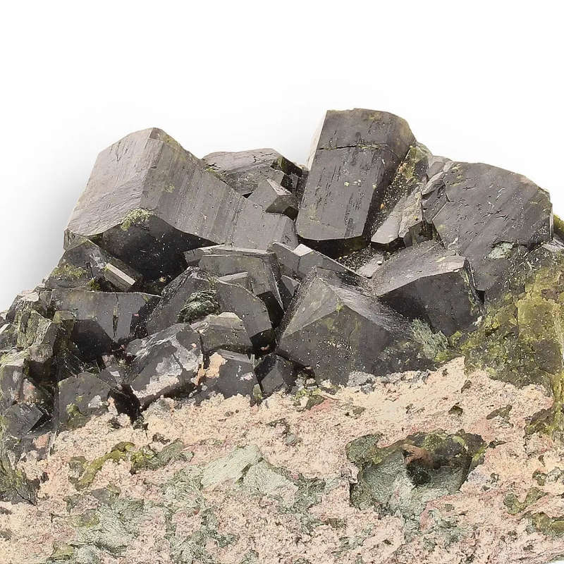 Epidote Cluster on Matrix: Peru's Power Stone