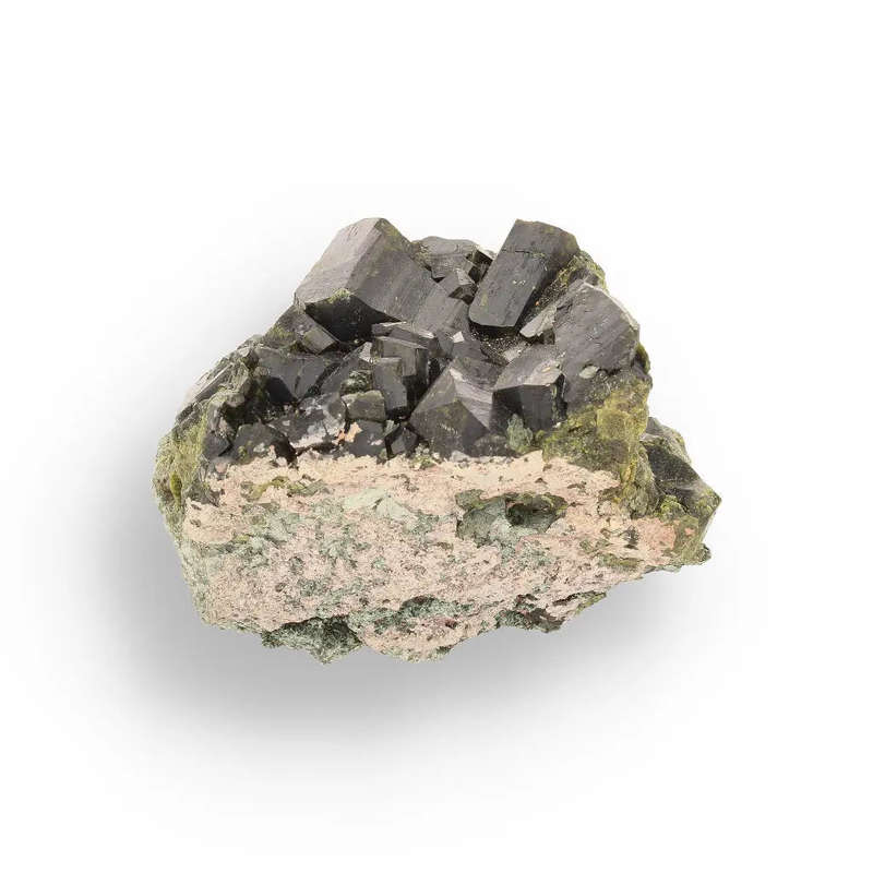 Epidote Cluster on Matrix: Peru's Power Stone