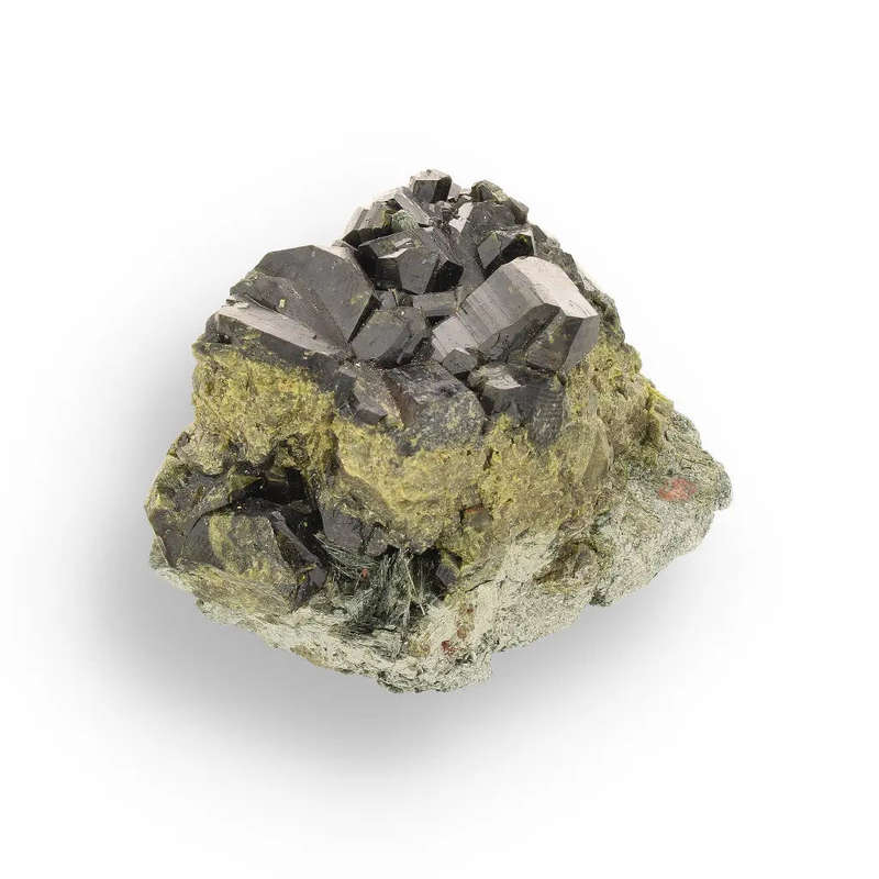 Epidote Cluster on Matrix: Peru's Power Stone
