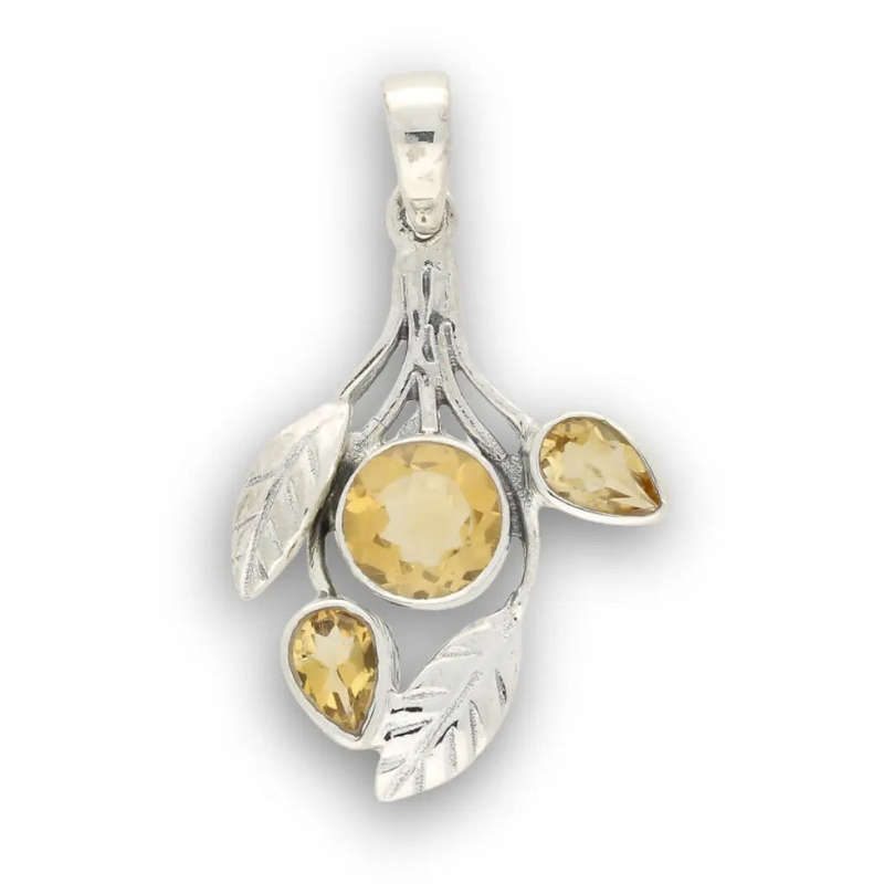 Leafy Charms  Sterling Silver with Citrine Sparkle
