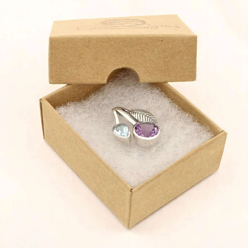 Celestial Harmony - Amethyst & Blue Topaz Silver Pendant