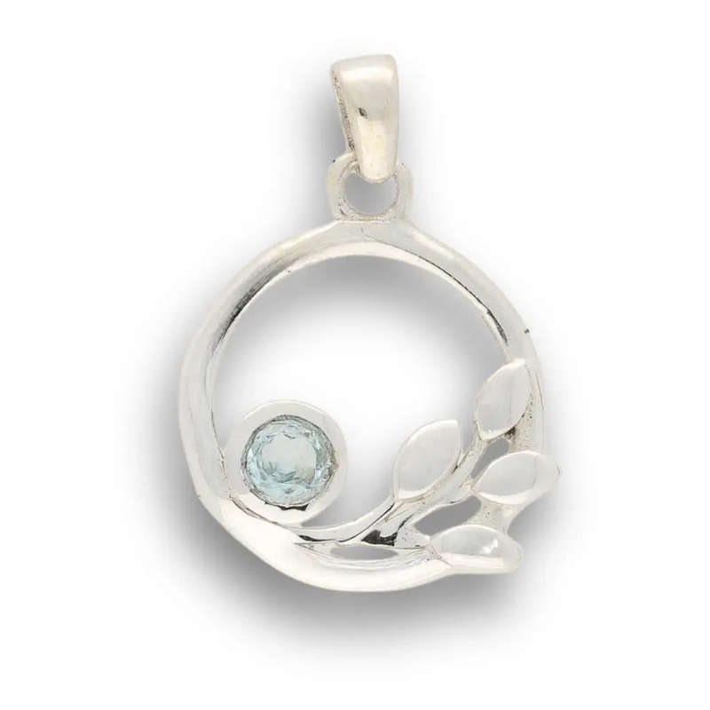 Delicate Blue Topaz Sterling Silver Pendant