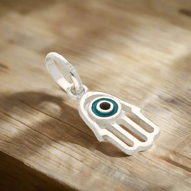 Hamsa Hand Sterling Silver Necklace