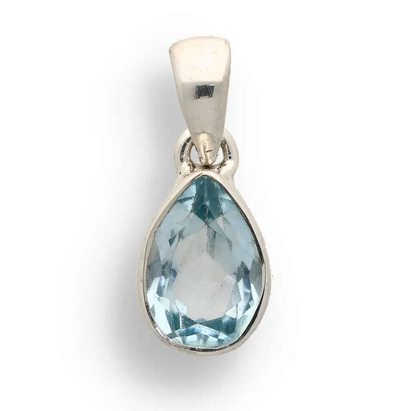 Graceful Blue Topaz Teardrop in Sterling Silver