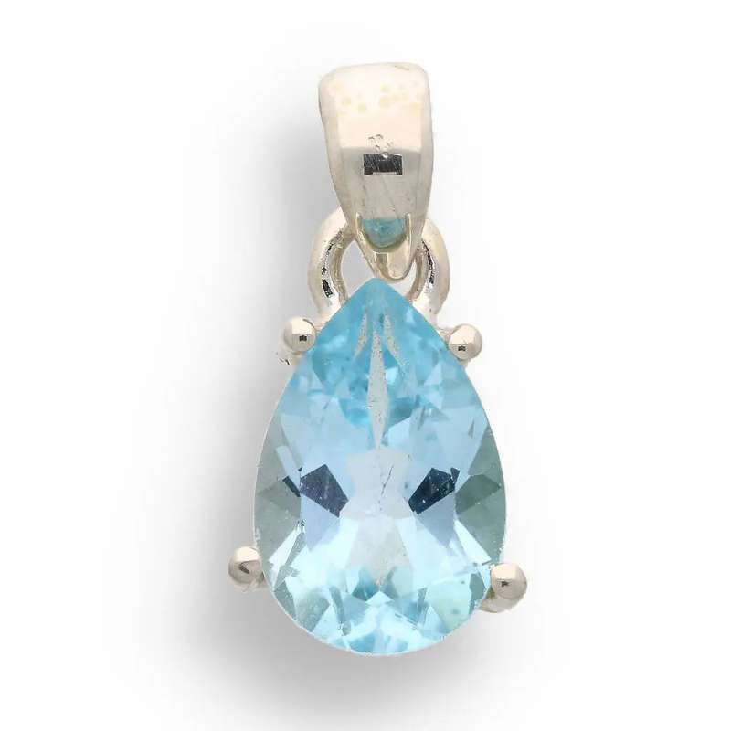Blue Topaz Statement Pendant - A Drop of Heaven