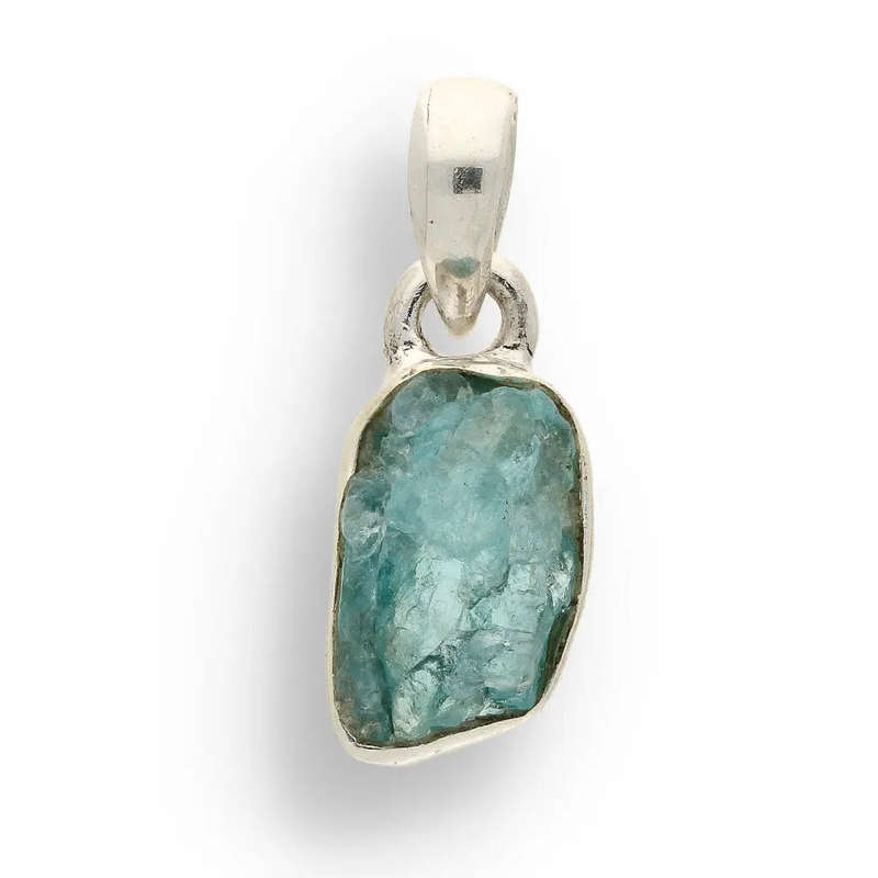 Clear Vision  Rough Blue Topaz Pendant