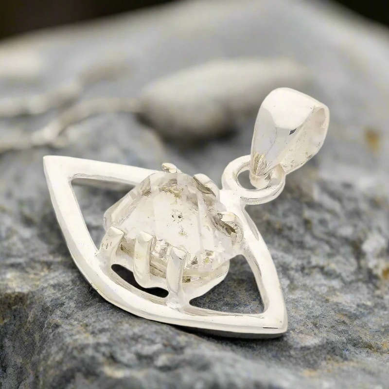 Herkimer Diamond Eye Sterling Silver Necklace