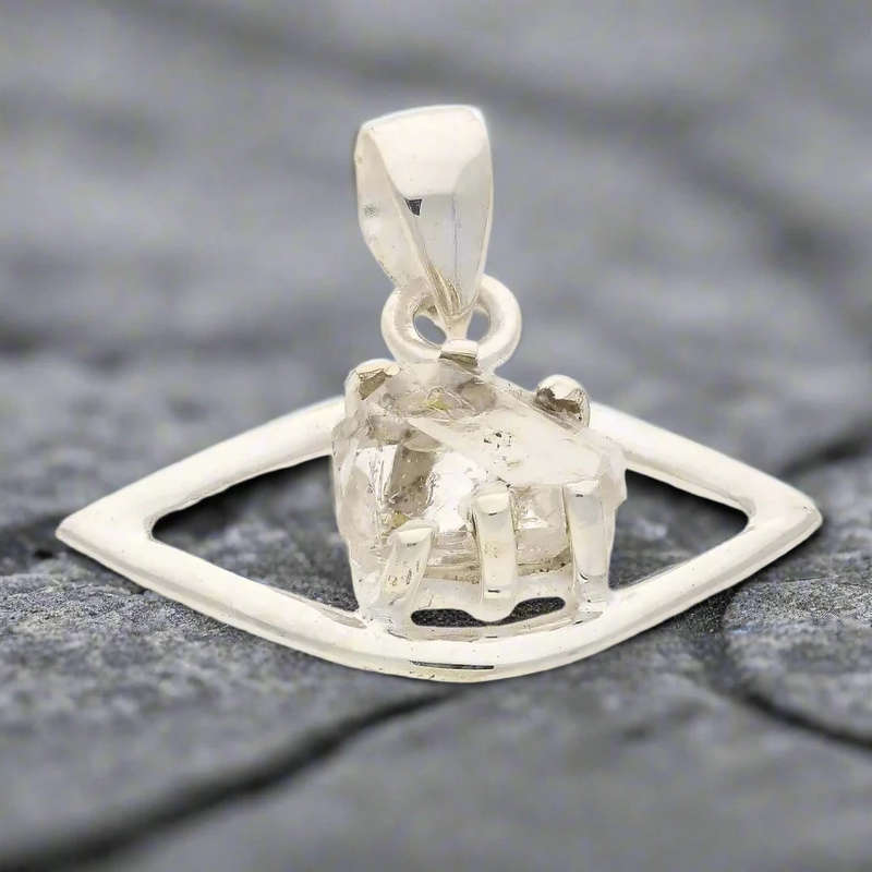Herkimer Diamond Eye Sterling Silver Necklace