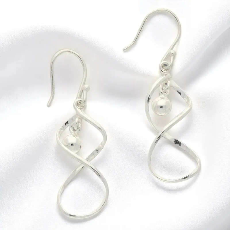 Twist & Shout: Modern Sterling Silver Double Twist Dangle Earrings!