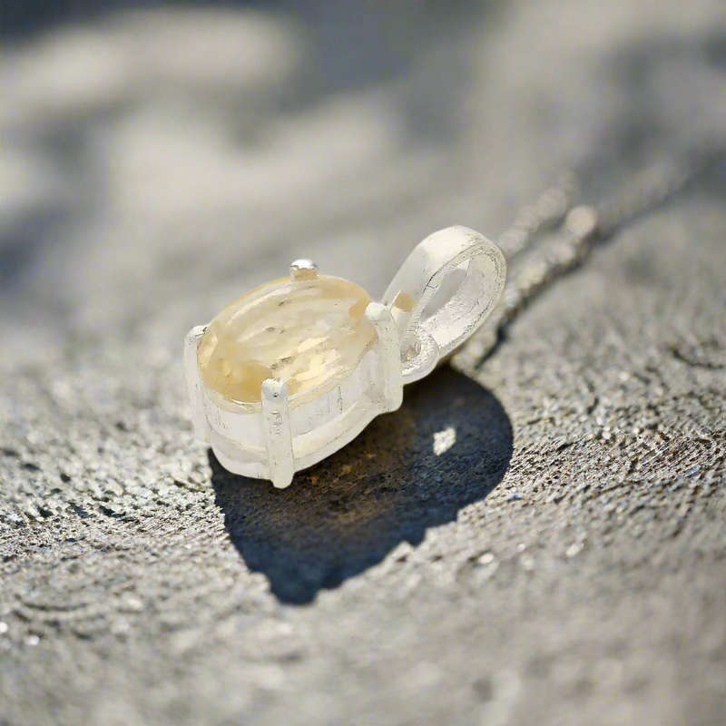 Citrine "Golden Sunrise" Sterling Silver Pendant - Sunshine in Sterling