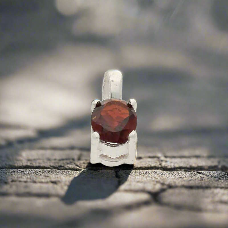 Garnet "Firelight Romance" Sterling Silver Pendant - Passion's Perfect Flame