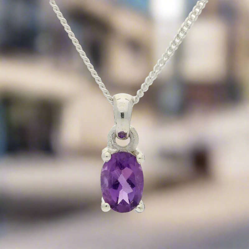 Amethyst "Twilight Mystique" Sterling Silver Pendant - Royal Purple Enchantment