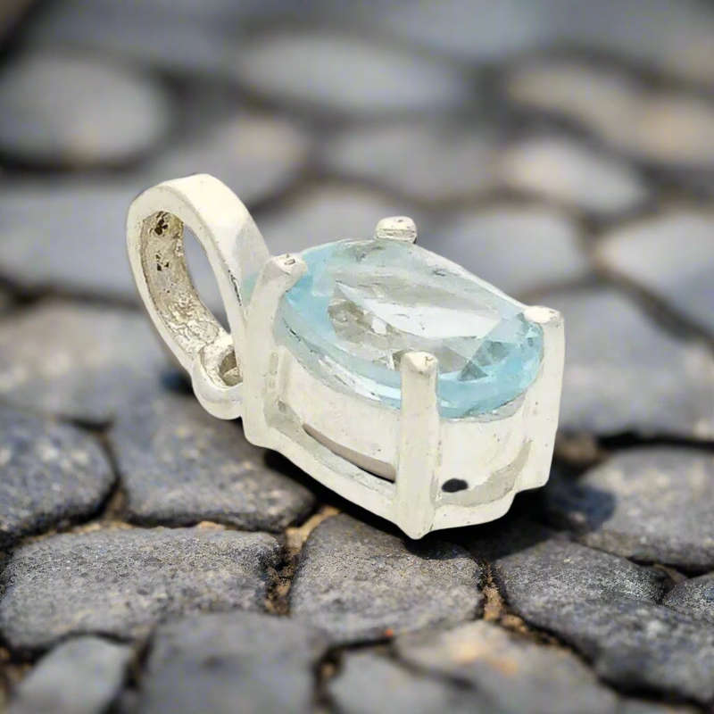 Blue Topaz "Ocean Dreams" Sterling Silver Pendant - Dive into Serenity