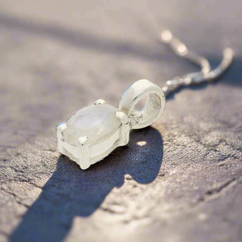 Moonstone "Lunar Glow" Sterling Silver Pendant - Celestial Dreams Captured