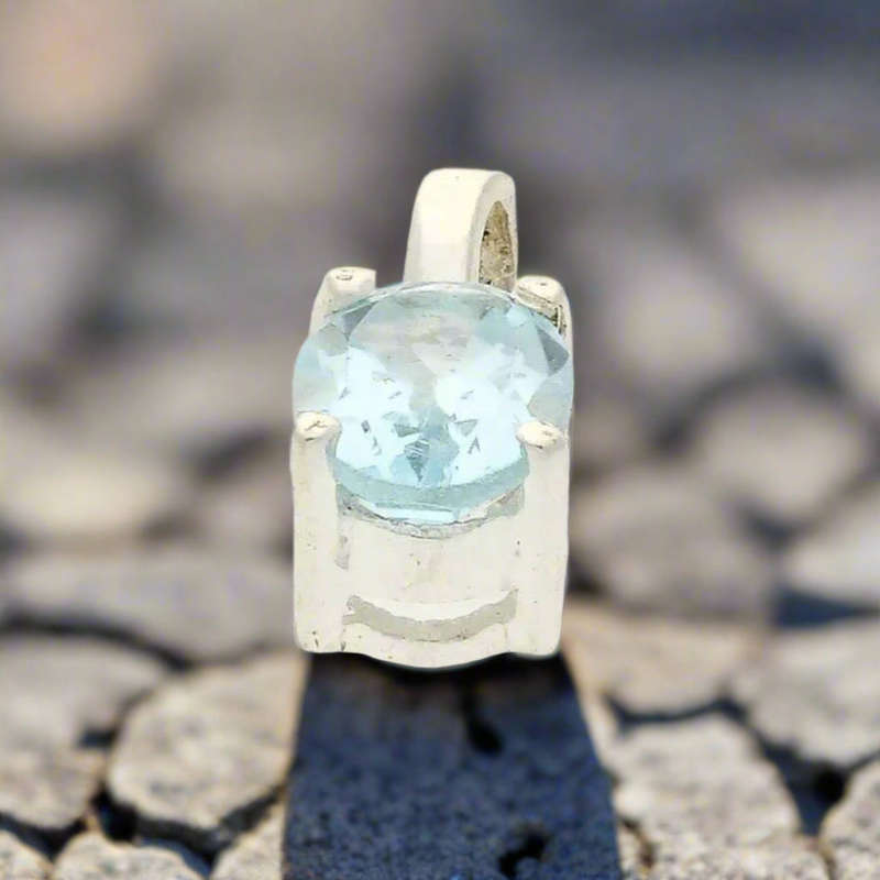 Blue Topaz "Ocean Dreams" Sterling Silver Pendant - Dive into Serenity