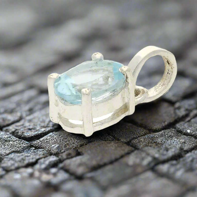 Blue Topaz "Ocean Dreams" Sterling Silver Pendant - Dive into Serenity
