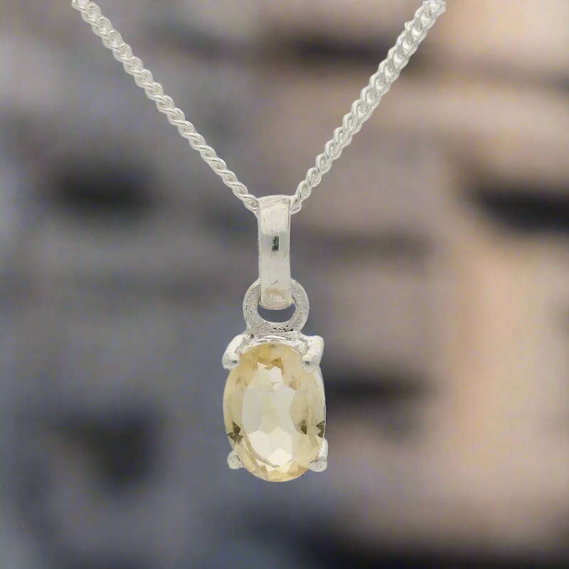 Citrine "Golden Sunrise" Sterling Silver Pendant - Sunshine in Sterling