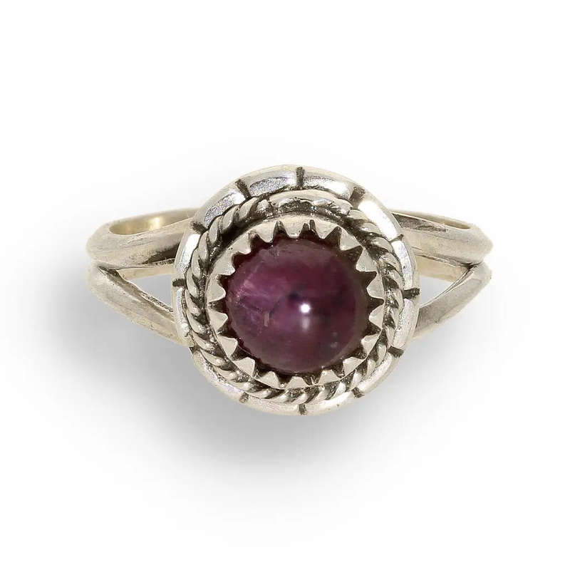 Star Ruby: Celestial Ember Glow Silver Ring