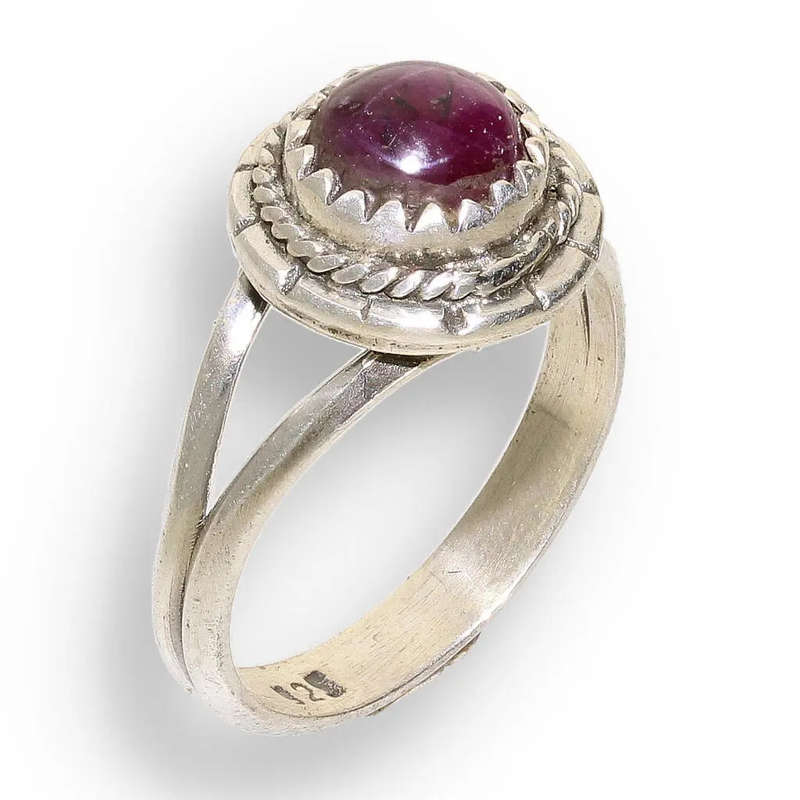 Star Ruby: Celestial Ember Glow Silver Ring