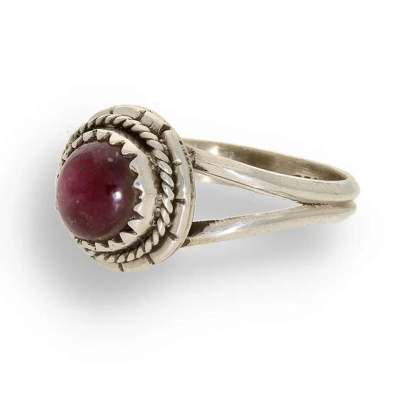 Star Ruby: Celestial Ember Glow Silver Ring