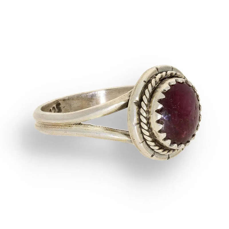 Star Ruby: Celestial Ember Glow Silver Ring