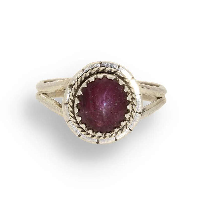 Star Ruby: Celestial Ember Glow Silver Ring