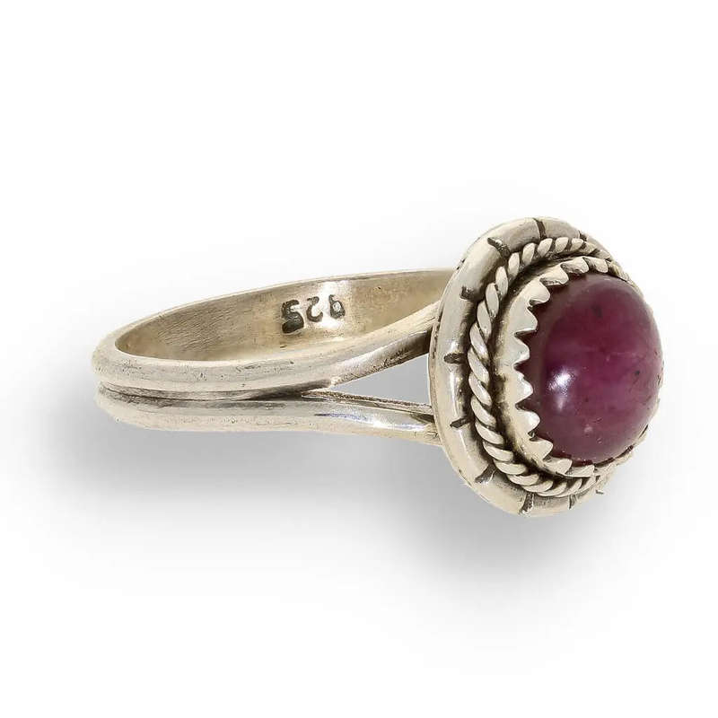 Star Ruby: Celestial Ember Glow Silver Ring