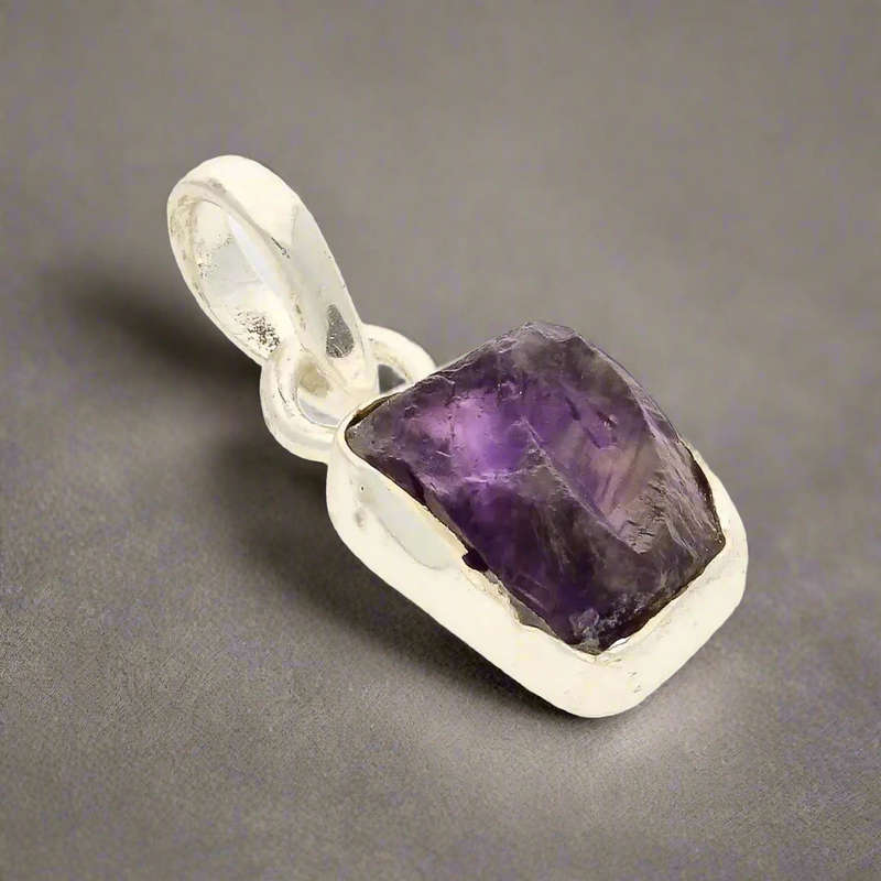 Spiritual Calm - Rough Amethyst Pendant