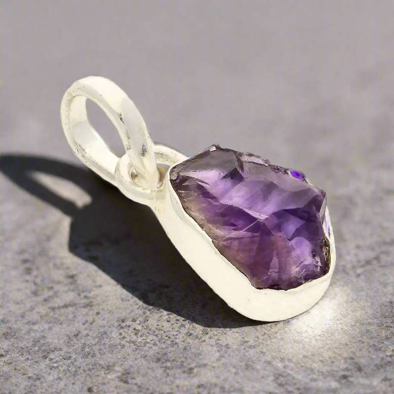 Spiritual Calm - Rough Amethyst Pendant