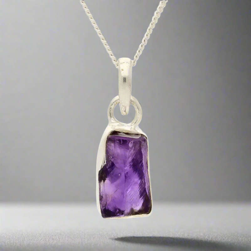 Spiritual Calm - Rough Amethyst Pendant