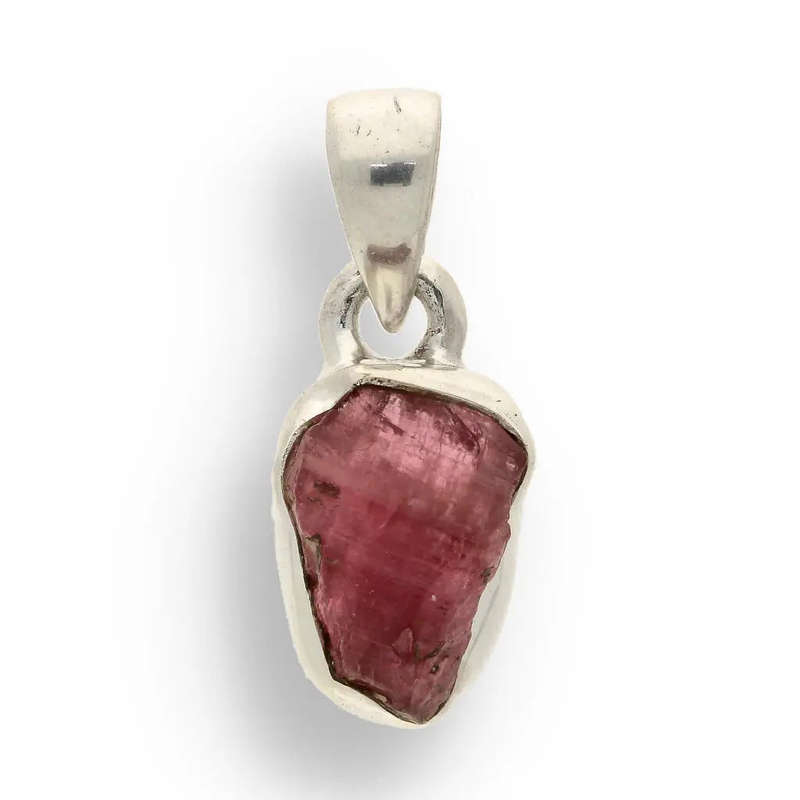 Fierce Heart  Rough Ruby Silver Pendant