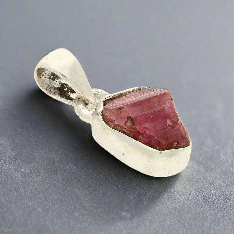 Fierce Heart  Rough Ruby Silver Pendant