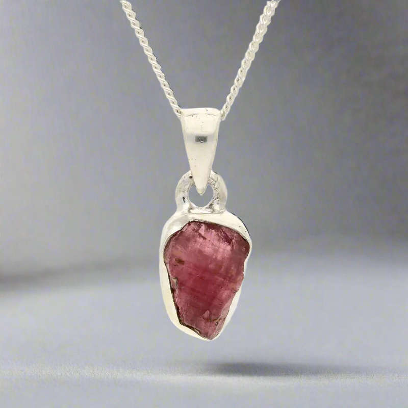 Fierce Heart  Rough Ruby Silver Pendant
