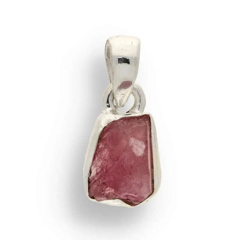 Fierce Heart  Rough Ruby Silver Pendant